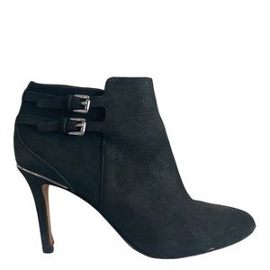 Coach Daphney Black Buckle Heeled Zip Booties 5